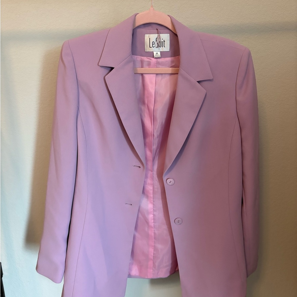Le Suit Purple Blazer Tailored Suit Jacket